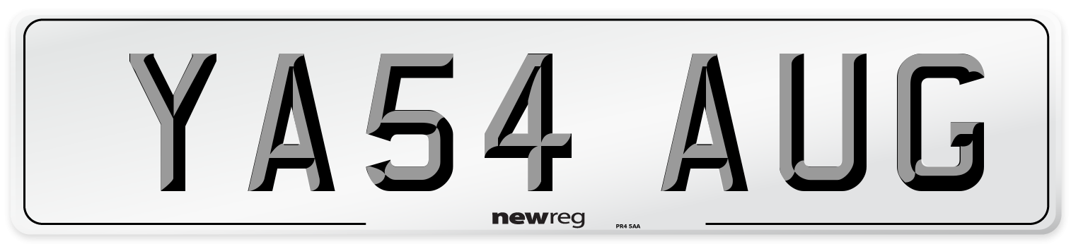 YA54 AUG Number Plate from New Reg